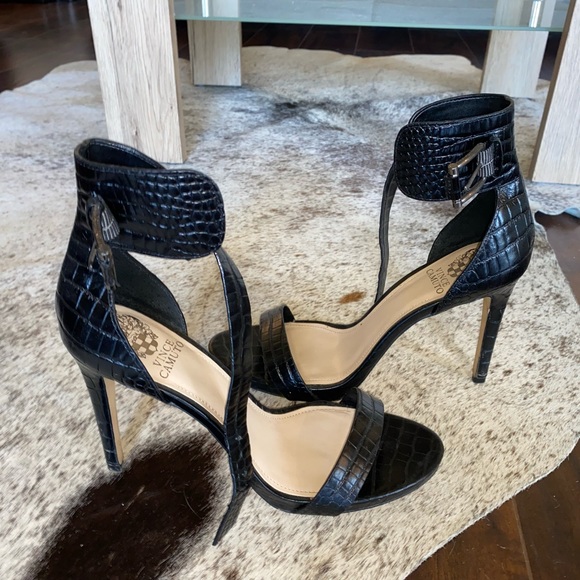 Faux Croc Strapped Heels - Picture 2 of 5